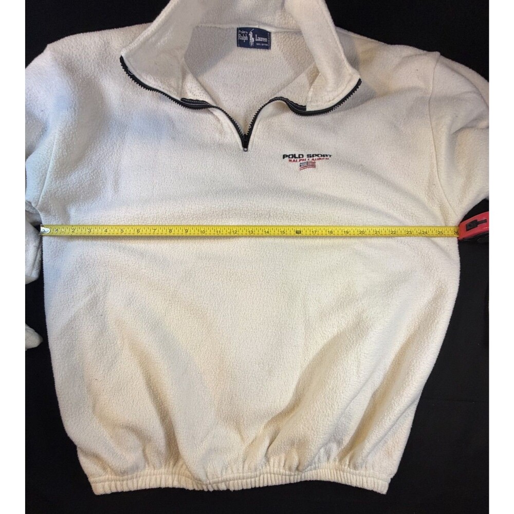 πβ¨ Vintage Polo Sport Quarter Zip Menβs XL White Pullover π€π - Picture 4 of 11